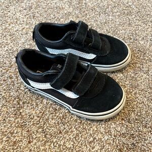 Vans Black and White Kids Velcro Sneakers